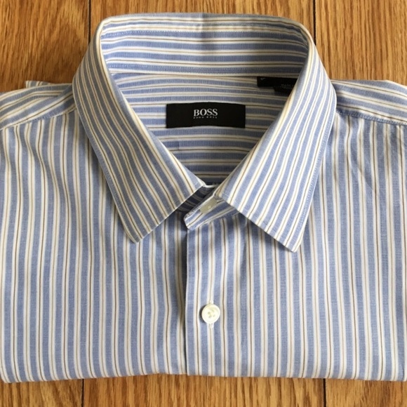 Hugo Boss Other - Hugo Boss End on End Poplin Striped Sport Shirt